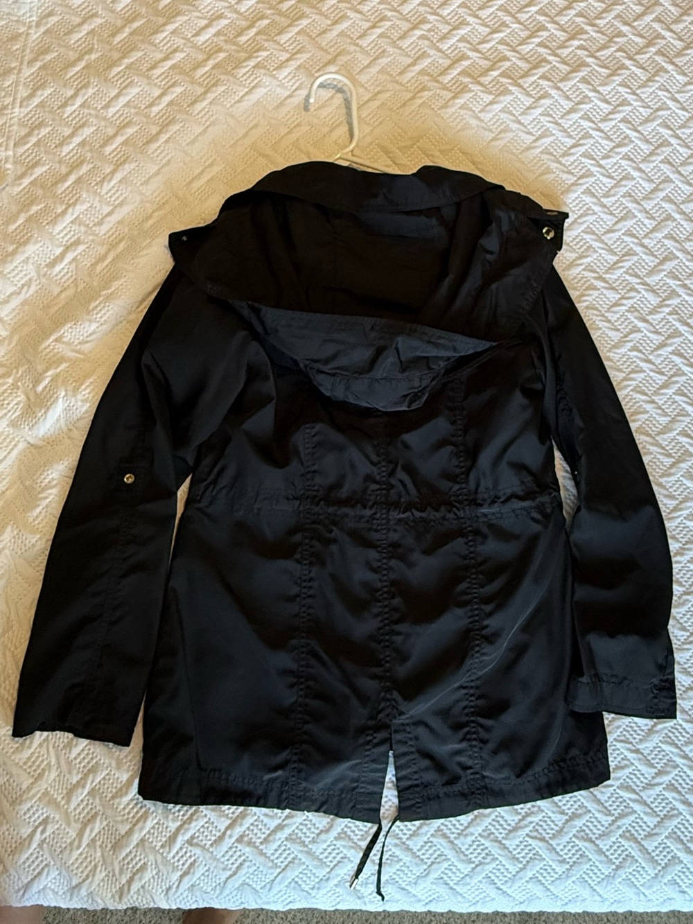 Michael Kors Black Hooded Rain Anorak Jacket with Gold Hardware PM petite medium - Picture 3 of 3